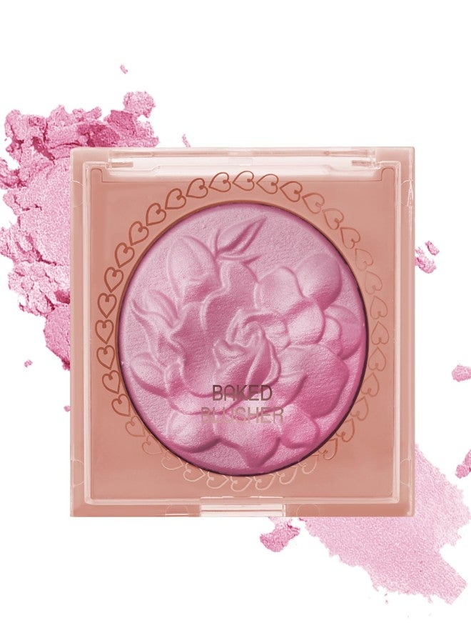 LYSdefeu Baked Powder Blush, Lightweight Shimmery Highlight Blusher for Cheeks, Silky Smooth and Blendable Powder Blush Palette, Long-lasting All-Day Face Enhancing Makeup Color, Makeup Gift for Women Girls-01 - Image 1